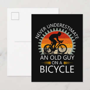 Invitation Carte Postale N'oubliez jamais un vieux sur un vélo
