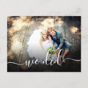 Invitation Carte Postale Nous Avons Fait Réception De Mariage Décontractée