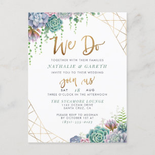 Invitation Carte Postale Nous faisons Parties scintillant d'or Script migno