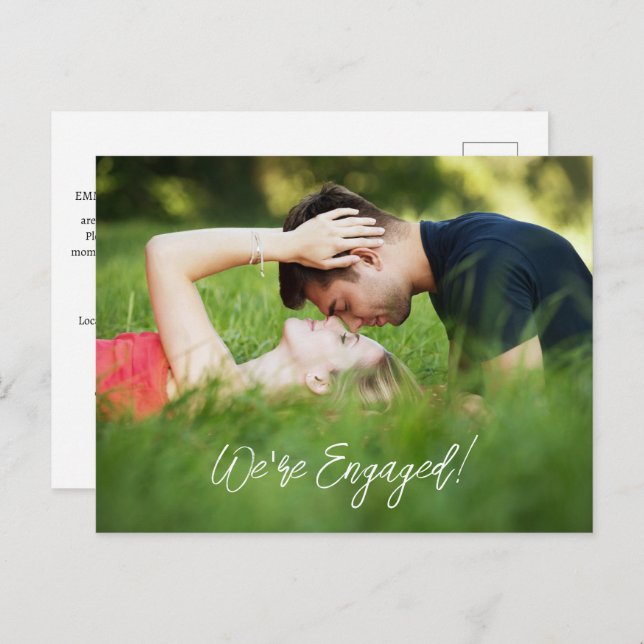 Invitation Carte Postale Nous sommes fiancés (Devant / Derrière)