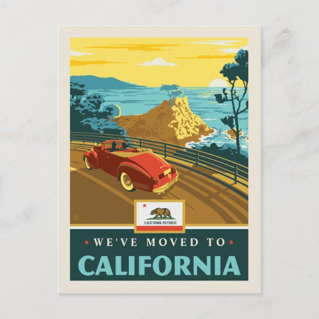 Invitation Carte Postale Nous sommes partis en Californie (Devant)