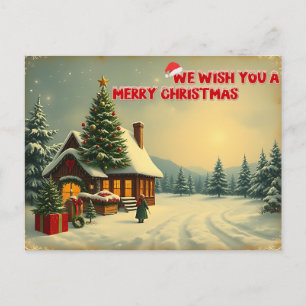 Invitation Carte Postale Nous souhaitons un joyeux Noël - O12