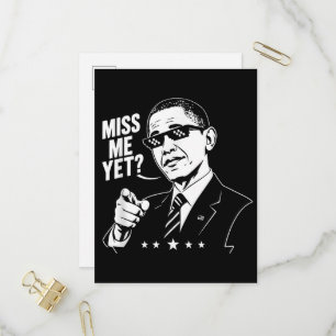 Invitation Carte Postale Obama 2028 Miss Me Yet Président 44 Drôle