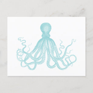 Invitation Carte Postale Octopus de la mer Vintage marine marine