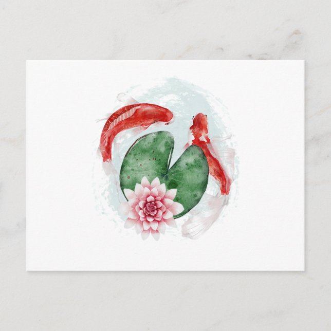 Invitation Carte Postale Oeuvre japonaise de Koi Fish (Devant)