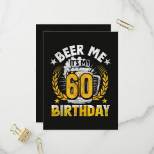 Invitation Carte Postale Offre moi une bière, c'est mon 60e anniversaire Dr