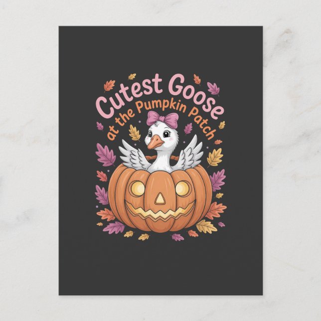 Invitation Carte Postale Oie cutest au Citrouille Patch Thanksgiving (Devant)