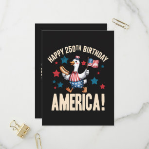 Invitation Carte Postale Oie patriotique idiote pour le 250e anniversaire d