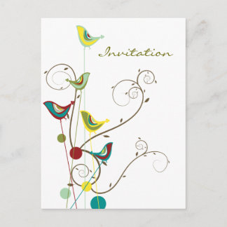 Invitation Carte Postale Oiseaux d'été lunettes de soleil Vignes de nature