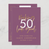 or violet anniversaire simple style élégant script