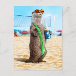 Invitation Carte Postale Otter portant Mankini