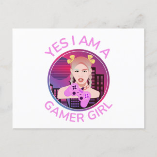 Invitation Carte Postale Oui, je suis une Gamer Girl