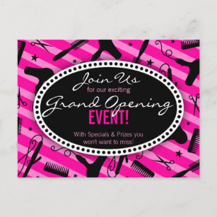 Invitations Faire Part Cartes Ouverture Salon Coiffure Zazzle Fr