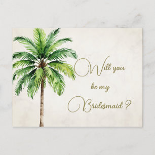 Invitation Carte Postale Palm Tree Tu Seras Ma Servante D'Époux