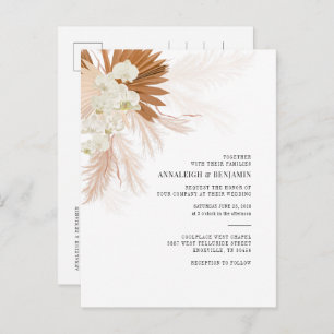 Invitation Carte Postale Pampas Grass Terracotta Botanique Palms Mariage
