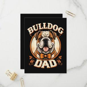Invitation Carte Postale Papa Bouledogue – Cute Vintage Bouledogue Fête des