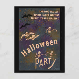 Invitation Carte Postale Parler Skulls Spirit Écrire Halloween Party