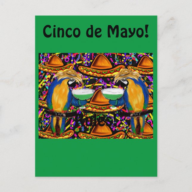 Invitation Carte Postale Parrot de fête Cinco De Mayo (Devant)