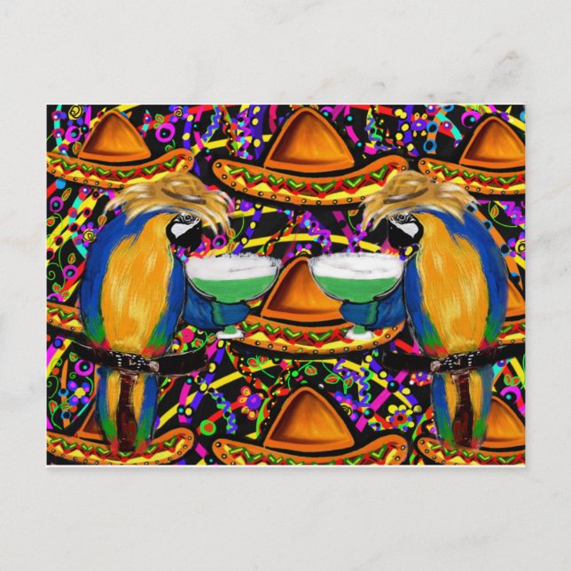 Invitation Carte Postale Parrot de fête Cinco De Mayo (Devant)