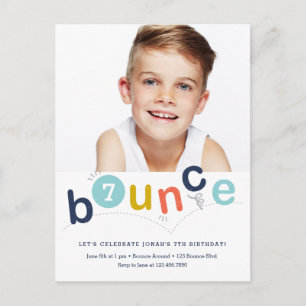Invitation Carte Postale Parti Anniversaire de enfant de rebondissement bud