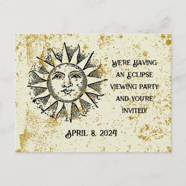 INVITATION CARTE POSTALE PARTI D'AFFICHAGE ECLIPSE PERSONNALISÉ (Devant)