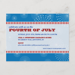 Invitation Carte Postale Parti de l'explosion du 4 juillet