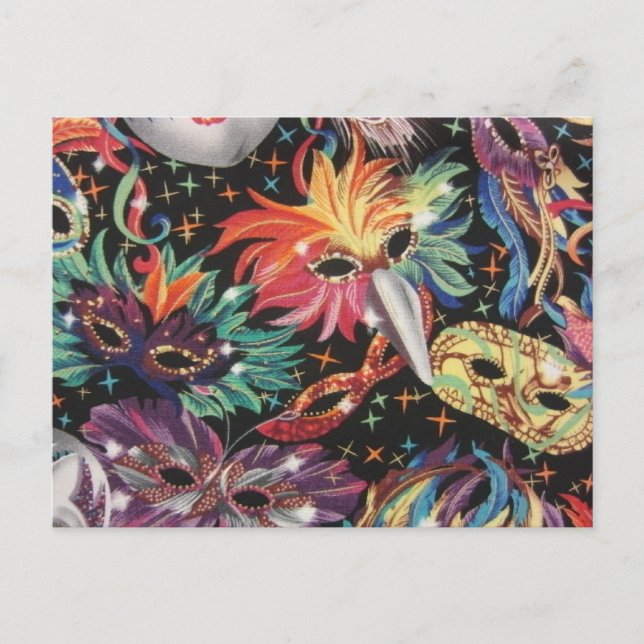 Invitation Carte Postale Parti Mardi Gras (Devant)