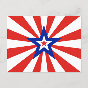 Invitation Carte Postale Parti patriotique américain Red Starburst