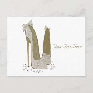 Invitation Carte Postale Parti personnalisé Stiletto Chaussure Art