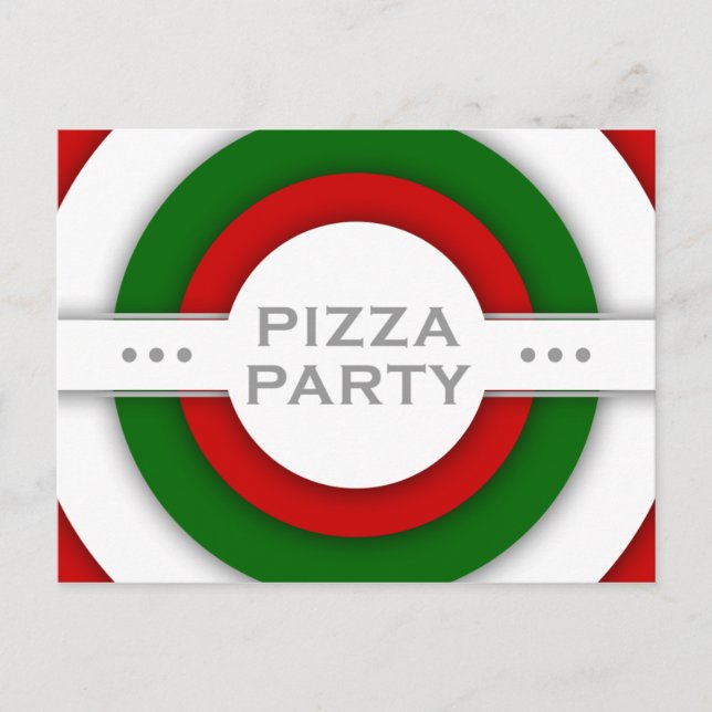 Invitation Carte Postale parti PIZZA rétro (Devant)