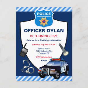 Invitations Faire Part Cartes Anniversaire Policiers Zazzle Fr