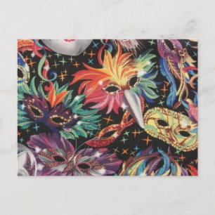 Invitation Carte Postale Partie de mardi gras