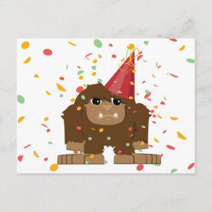 Invitation Carte Postale Partie Sasquatch Bigfoot de confettis