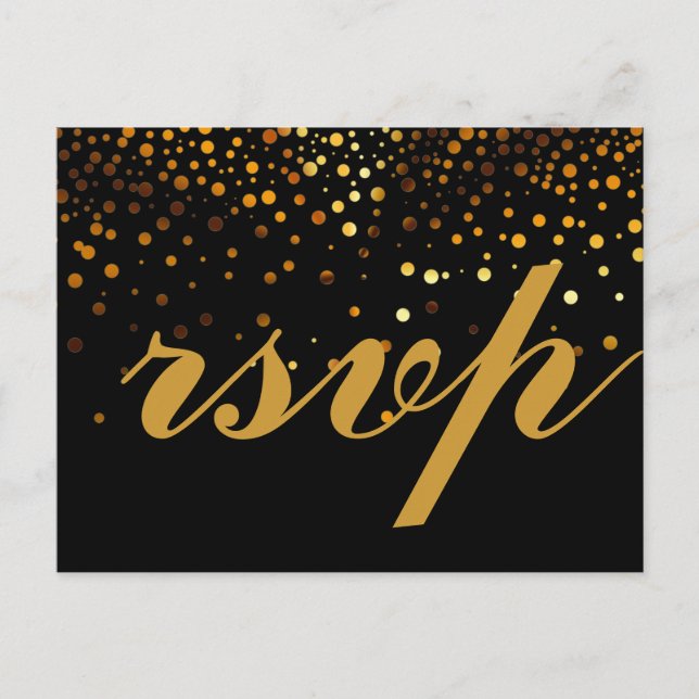 Invitation Carte Postale Parties scintillant d'or Faux Foil Glamor Wedding  (Devant)
