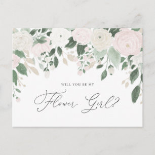 Invitation Carte Postale Parties scintillant Fleurs Pastel Vous Serez Ma Fi