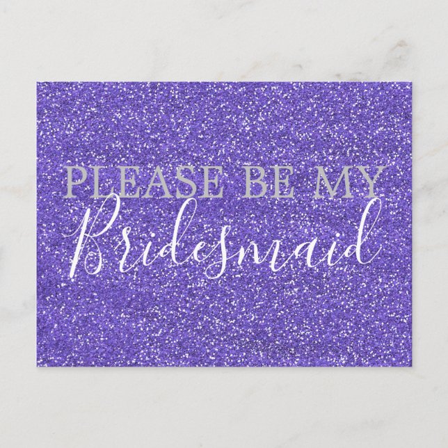 Invitation Carte Postale Parties scintillant Purple Faux (Devant)