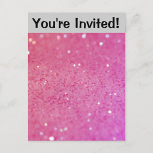 Invitation Carte Postale Parties scintillant rose chaud - brillant, étincel