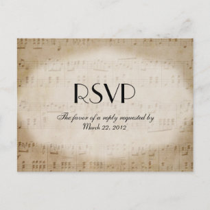 Invitation Carte Postale Partition Thème RSVP Diner Choix