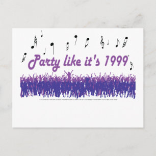 Invitation Carte Postale Party Like It's 1999 - Purple People