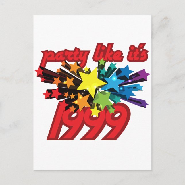 Invitation Carte Postale Party Like It's 1999 - Star Power (Devant)