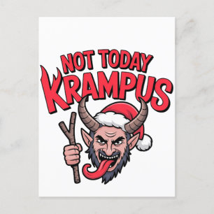 Invitation Carte Postale Pas aujourd'hui Krampus Noël drôle Krampus méchant