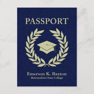 Invitation Carte Postale passeport de diplôme