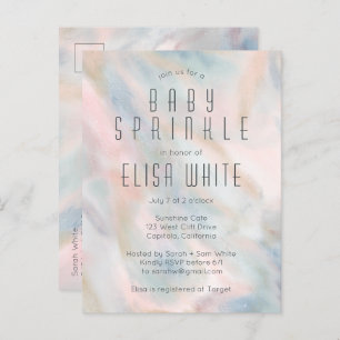 Invitation Carte Postale Pastel Abstrait Élégant Chic CUSTOM BABY SPRINKLE