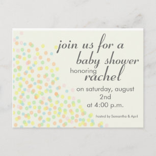 Invitation Carte Postale Pastel Confetti Stationnaire