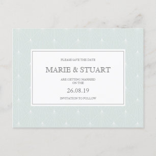 Invitation Carte Postale Pastel Green Deco Wedding Enregistrer la date Cart