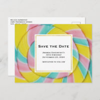 Pastel Rainbow Spiral Candy Enregistrer la date