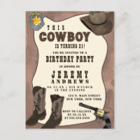 Pays Brown Cowboy Aquarelle Anniversaire