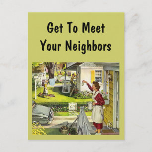 Invitation Carte Postale PC social de partie de bloc de rétro voisinage de