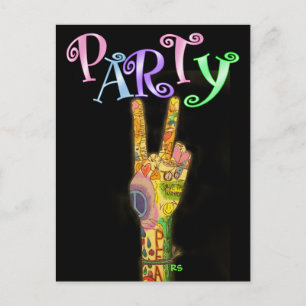 Invitation Carte Postale Peace and Party ! par SRF