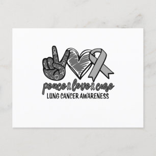 Invitation Carte Postale Peace Love Cure Lung Cancer Sensibilisation